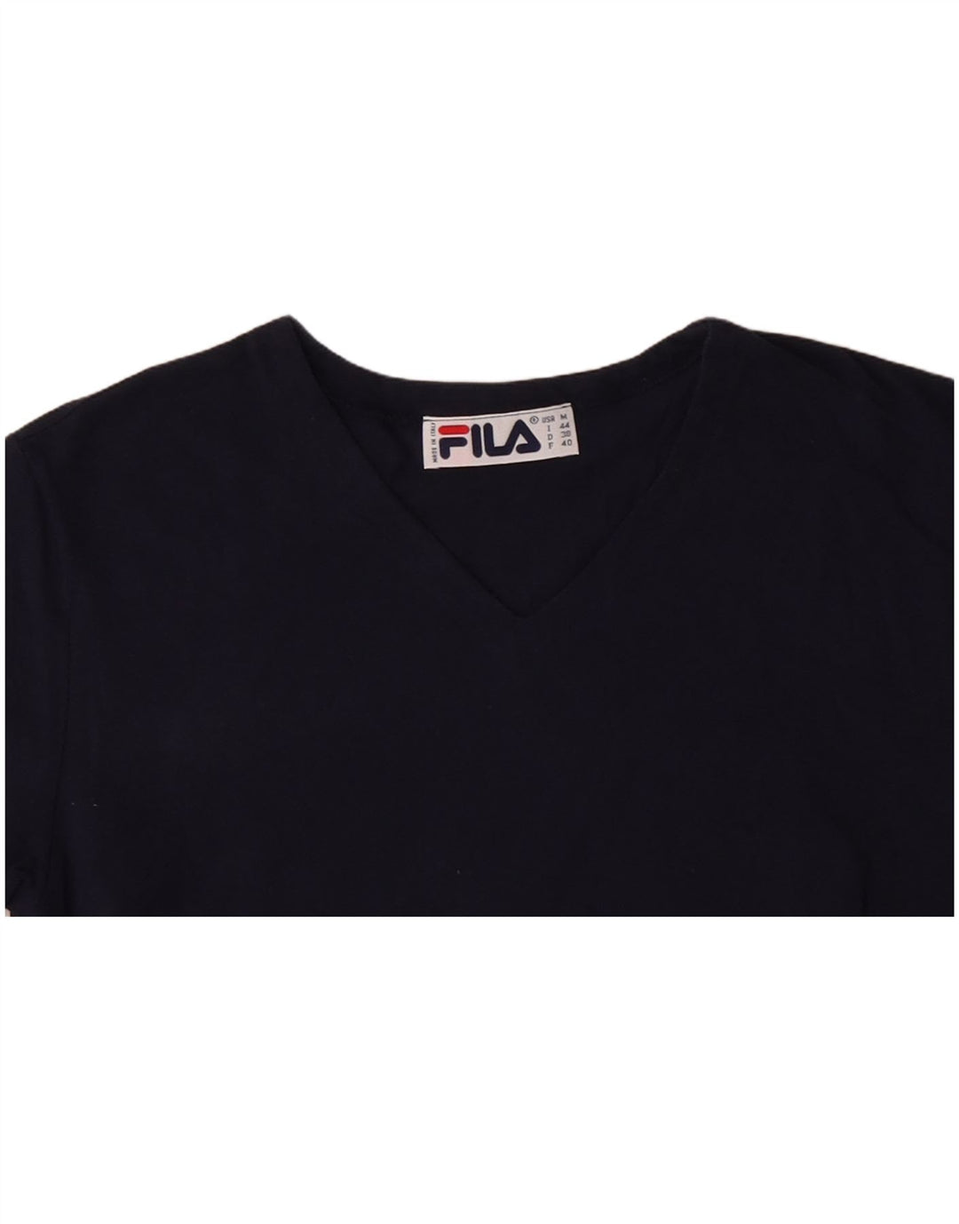 FILA Damen T-Shirt Top IT 44 Medium Marineblau Baumwolle