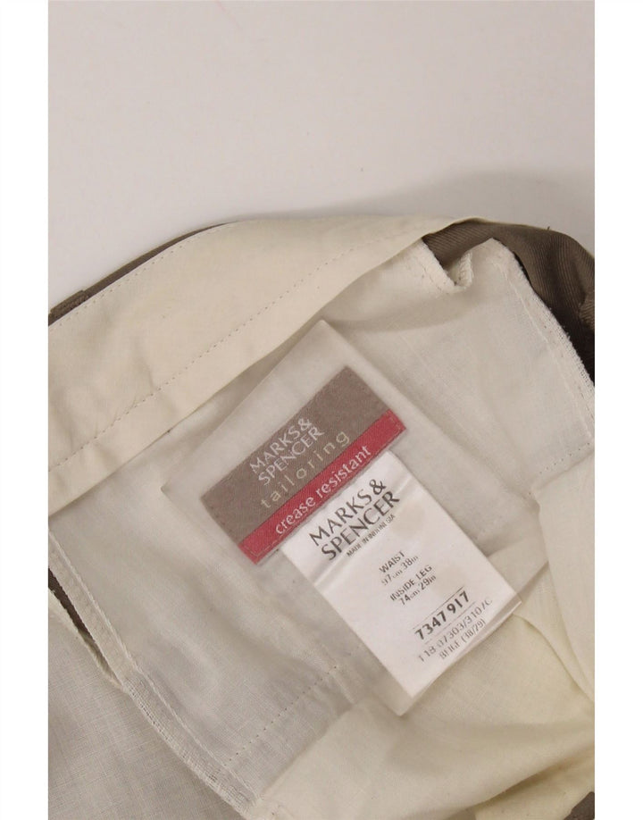 MARKS & SPENCER Gerade Herren-Anzughose W38 L29 Beige Polyester