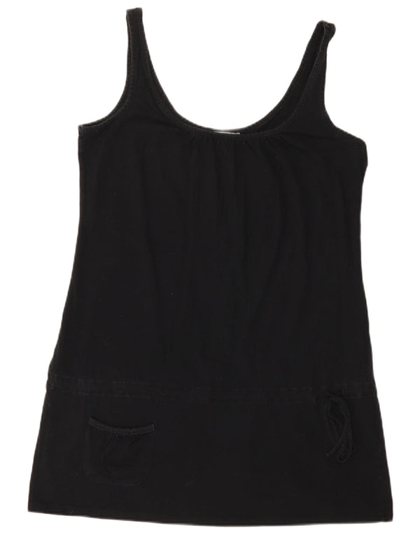 Marks & Spencer Damen Slip-Kleid UK 14 Large Schwarz Baumwolle