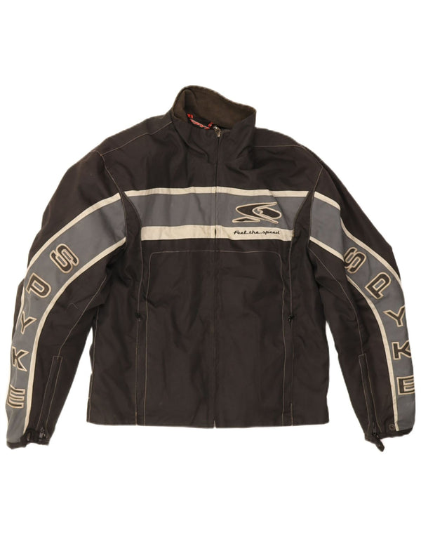 Spyke Mens Graphic Racer Jacket UK 38 Medium Black Colourblock Polyester