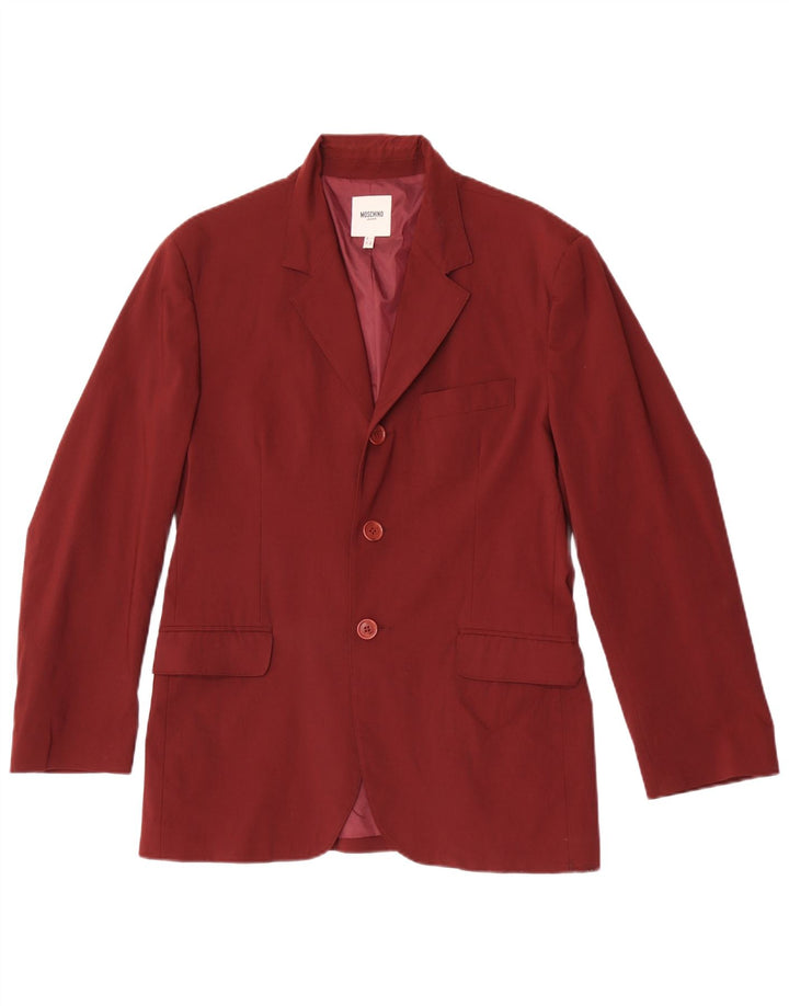 Moschino Herren-Blazer mit 3 Knöpfen, Gr. 36, klein, kastanienbraune Viskose