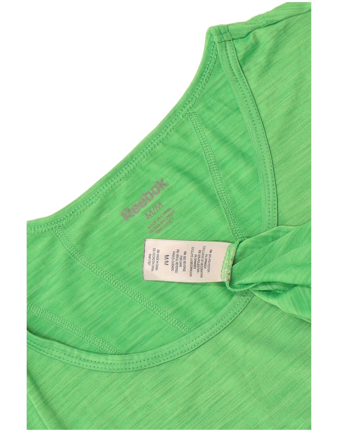 Reebok Damen T-Shirt Top UK 12 Mittelgrün geflecktes Polyester