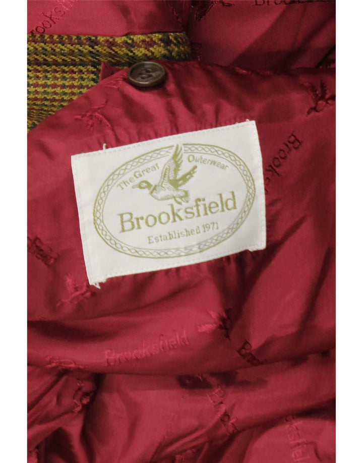 Brooksfield Herren-Blazer mit 2 Knöpfen, Gr. 40, groß, Khaki, kariert