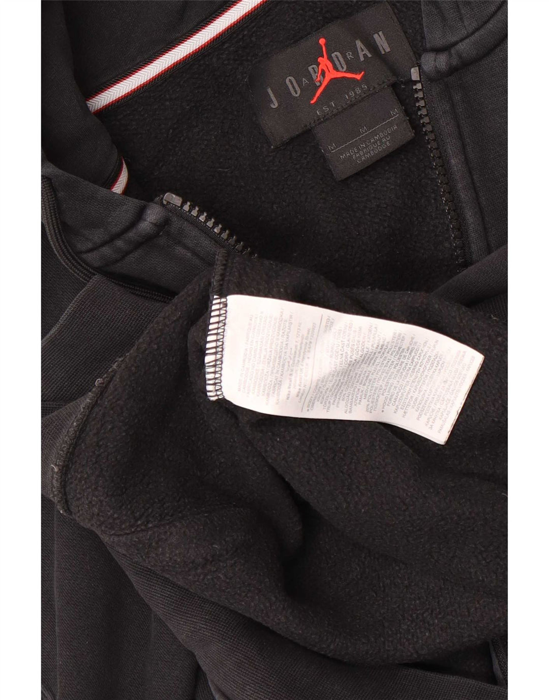 Jordan Herren-Kapuzenpullover mit Reißverschluss, mittelschwarz, Baumwolle