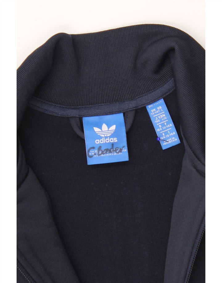 ADIDAS Jungen-Trainingsanzug-Top-Jacke, 13–14 Jahre, Marineblau, Farbblock