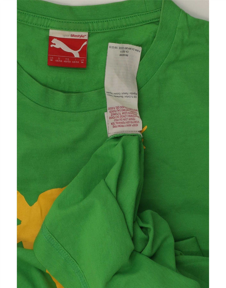 Puma Herren Usain Bolt Grafik-T-Shirt-Oberteil aus mittelgrüner Baumwolle
