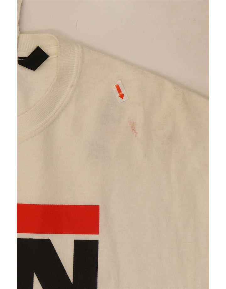 Vintage Herren T-Shirt mit Grafik, Größe S, Weiß