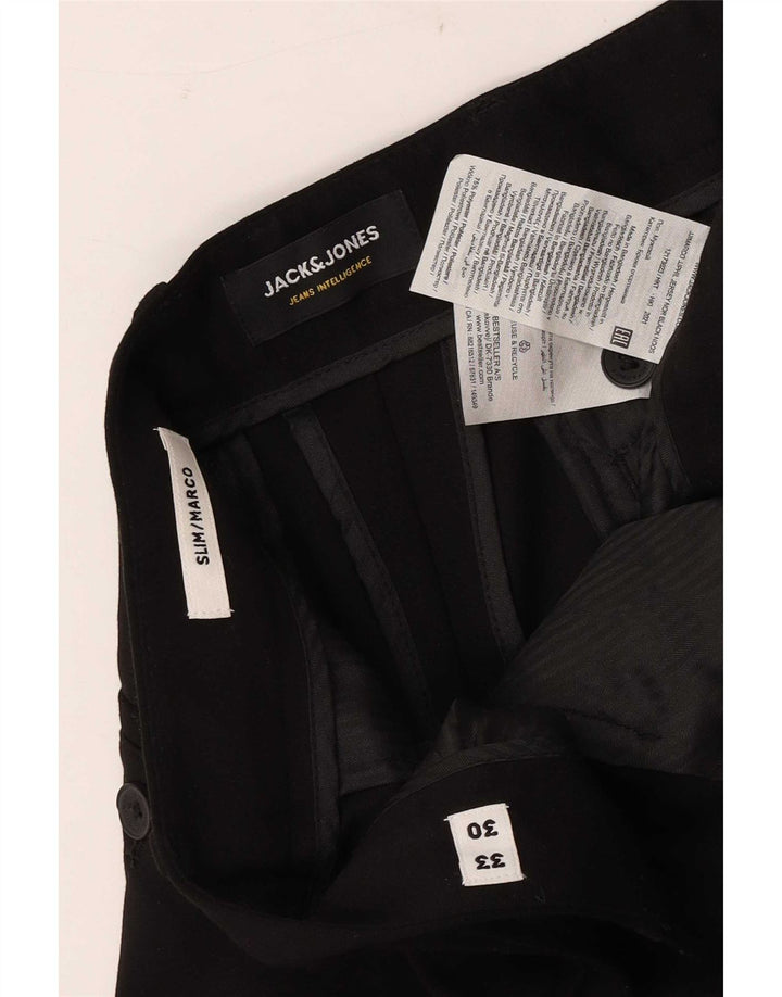 Jack & Jones Herren Marco Slim Chinohose W33 L30 Schwarz Polyester
