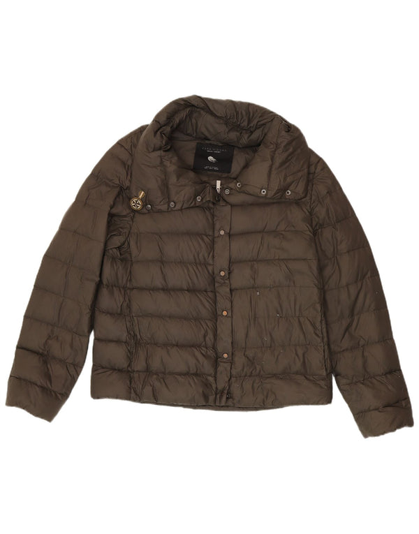 Zara Damen Wattierte Jacke UK 16 Large Khaki