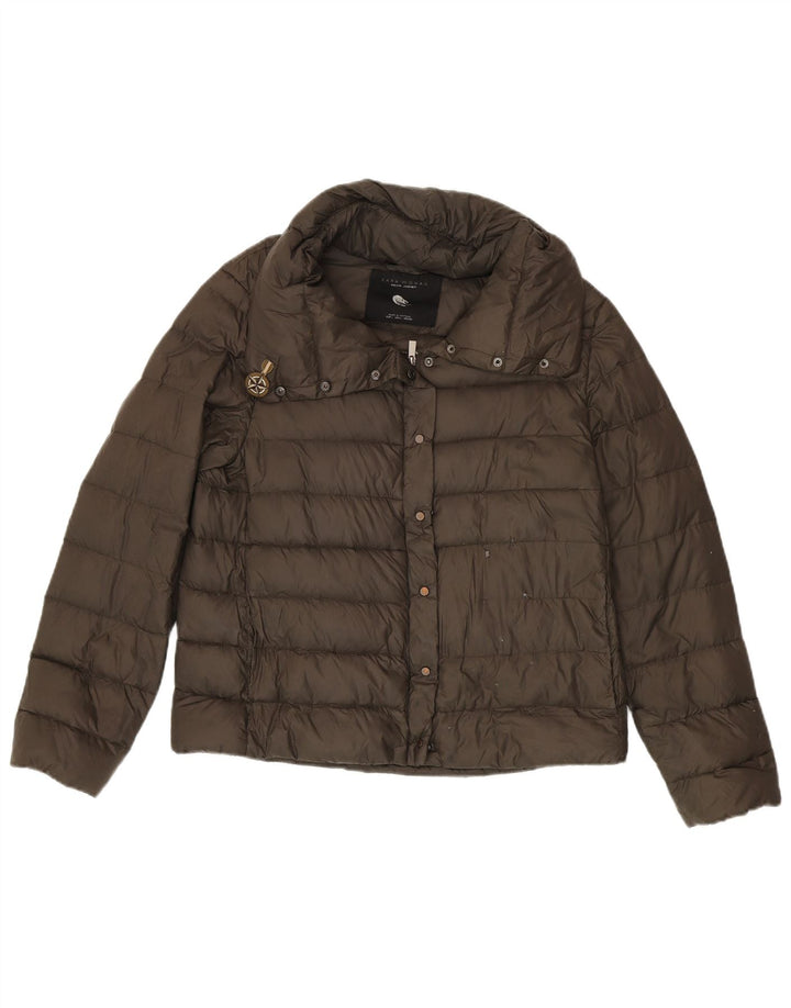 Zara Damen Wattierte Jacke UK 16 Large Khaki