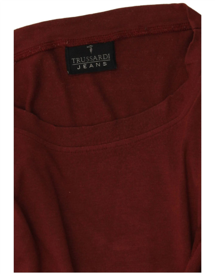 Trussardi Jeans Herren-Top, langärmelig, groß, rote Viskose