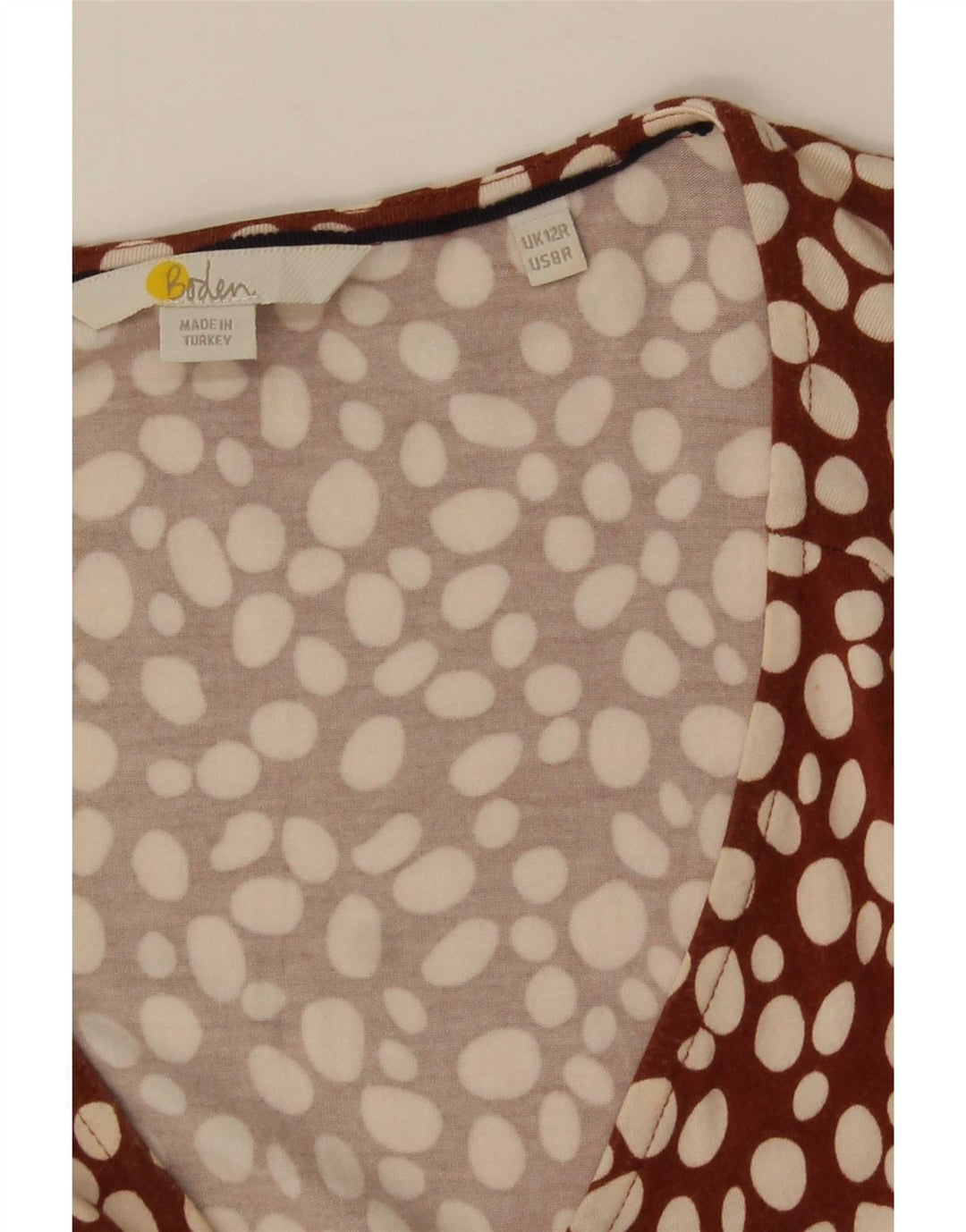 Boden Damen Maxikleid UK 12 Mittelbraun gepunktet