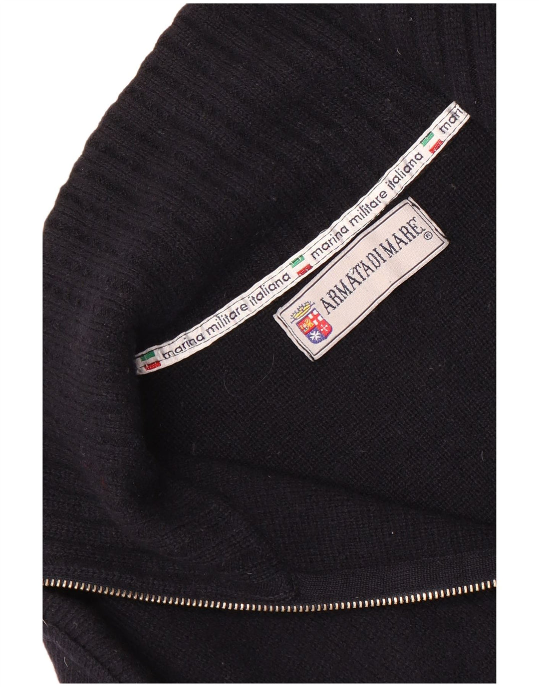 Armata Di Mare Herren-Pullover mit Reißverschluss am Hals, mittleres Marineblau