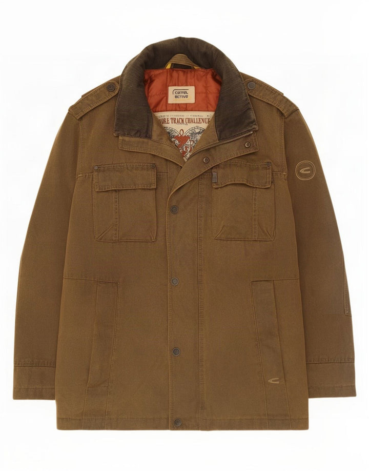 Camel Active Herren-Militärjacke IT 52 XL, braune Baumwolle