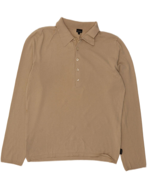 Calvin Klein Jeans Herren Langarm-Poloshirt Large Beige