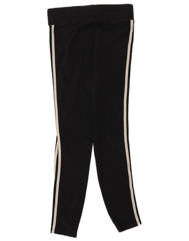 ADIDAS Damen Leggings UK 12 Medium Schwarz Baumwolle
