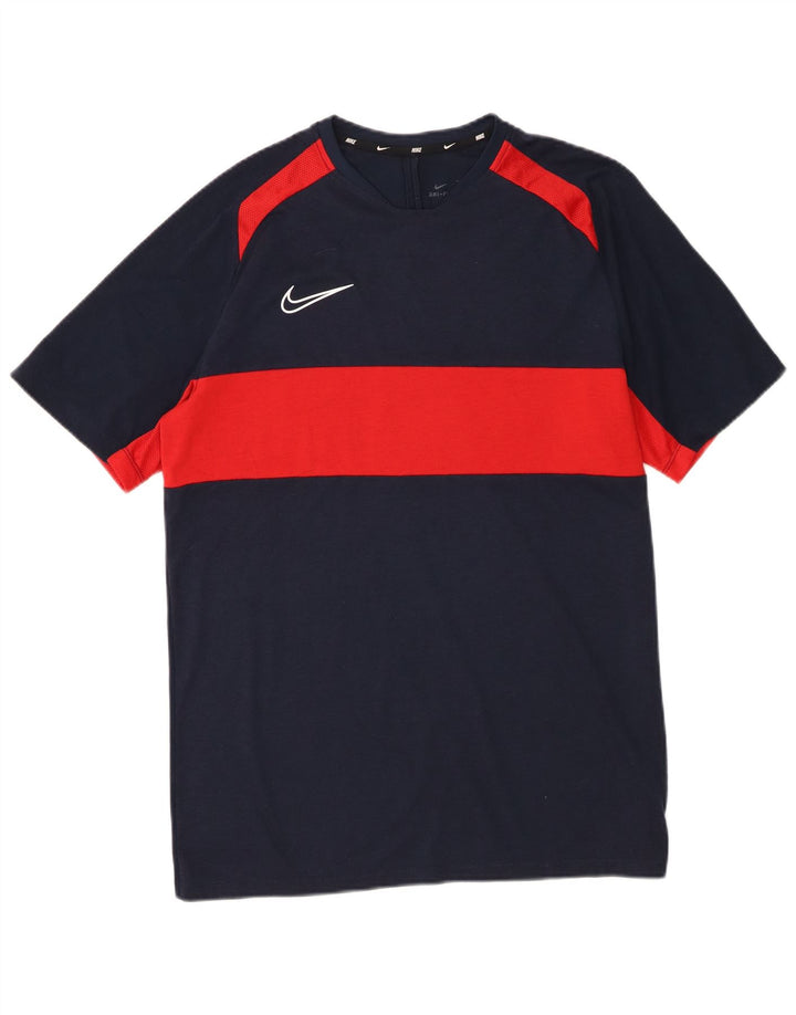 Nike Herren Dri Fit T-Shirt-Oberteil, groß, Marineblau, Farbblock