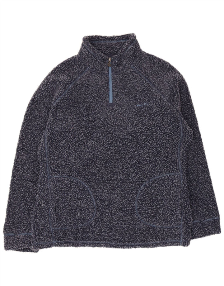 Weird Fish Damen-Fleecepullover mit Reißverschluss am Hals, UK 16, Größe L, Marineblau, Polyester