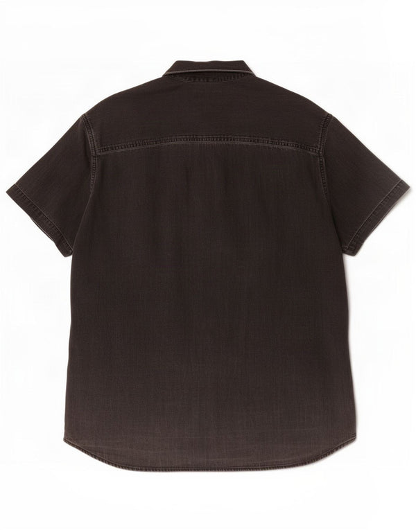 Jack & Jones Herren-Kurzarm-Jeanshemd 2XL aus grauer Baumwolle