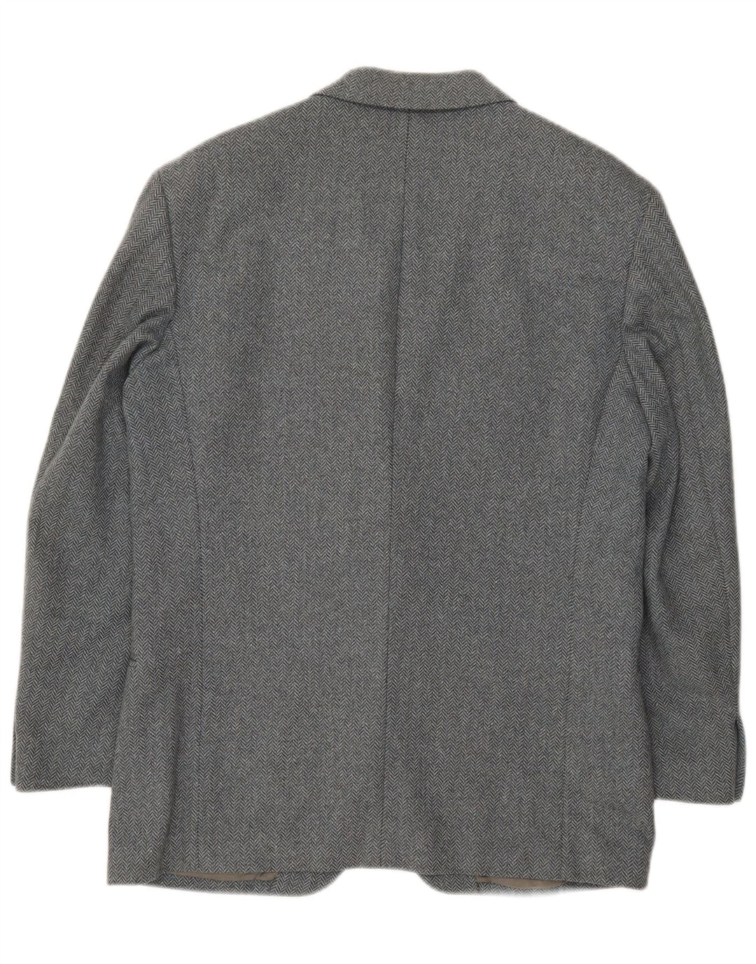 Valentino Herren-Blazer mit 2 Knöpfen, IT 50, große graue Wolle mit Fischgrätenmuster