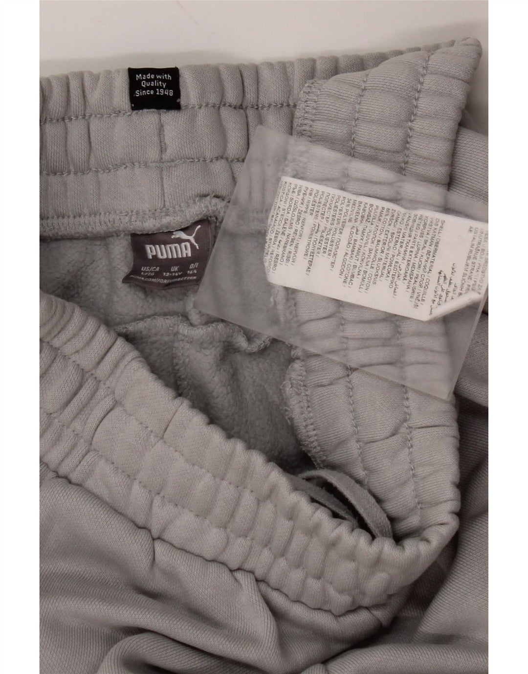 PUMA Jungen-Trainingshose, Jogginghose, 13–14 Jahre, graue Baumwolle