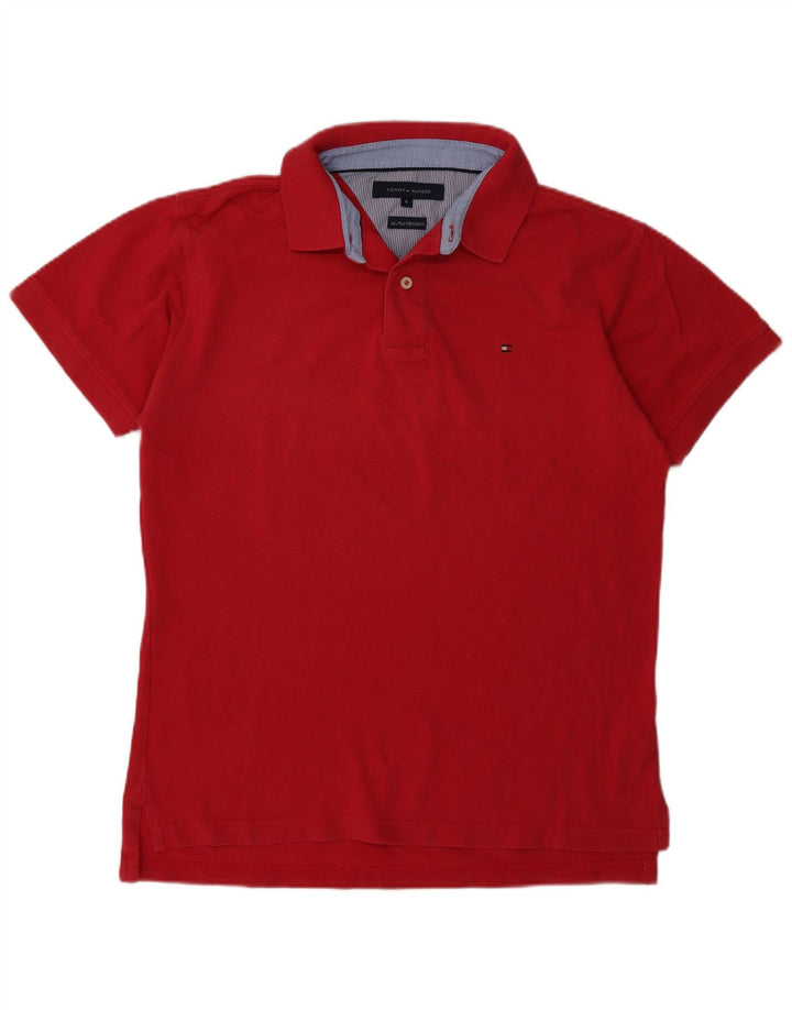 Tommy Hilfiger Herren-Poloshirt aus mittelrosa Baumwolle