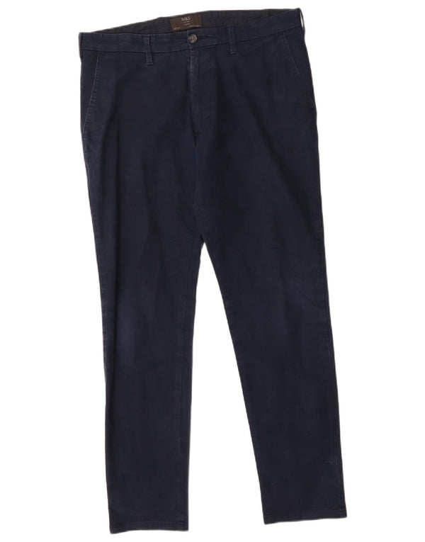 Marks & Spencer Herren Skinny Chinohose W32 L29 Marineblaue Baumwolle