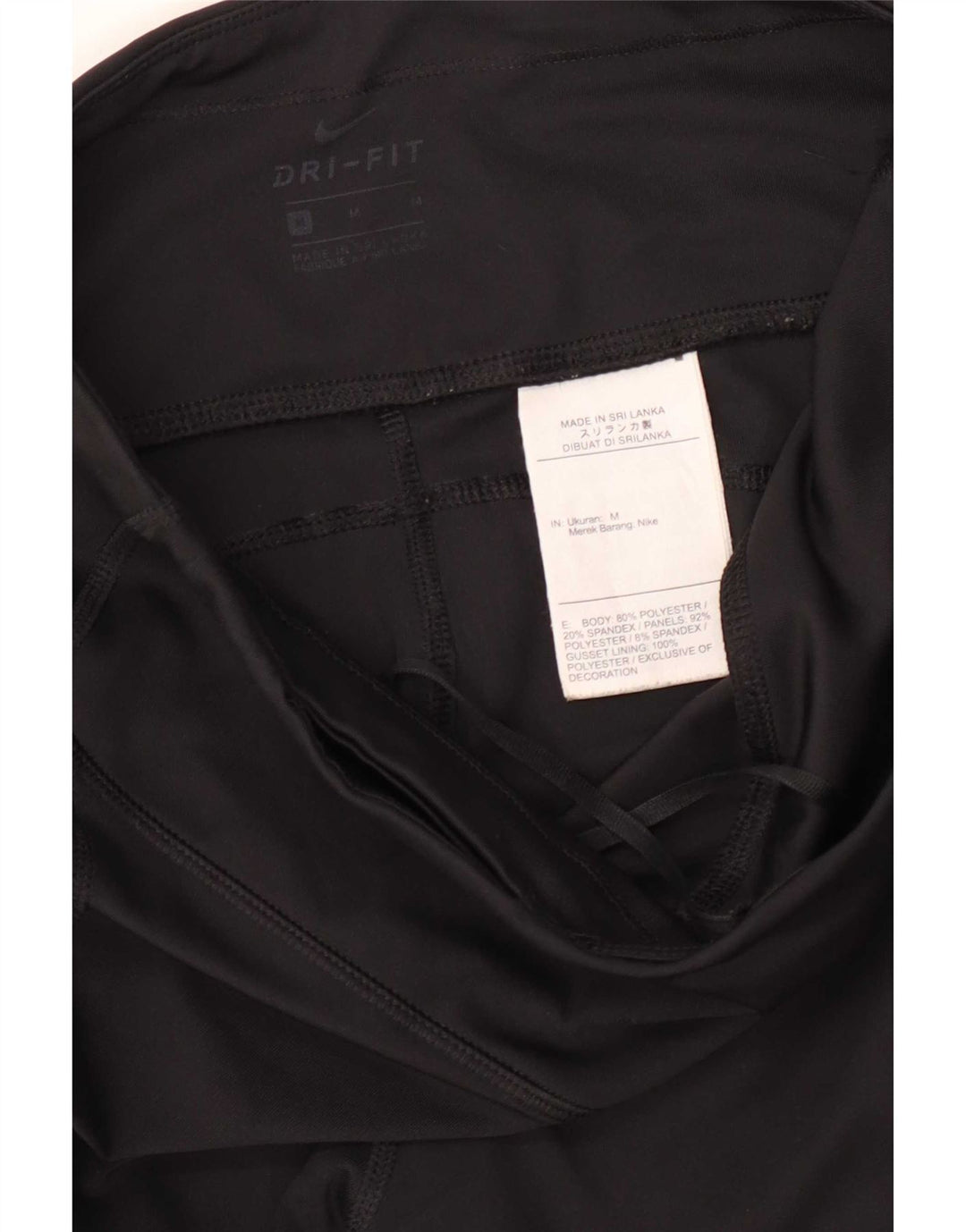 Nike Damen Dri Fit Leggings UK 12 Medium Schwarz Polyester