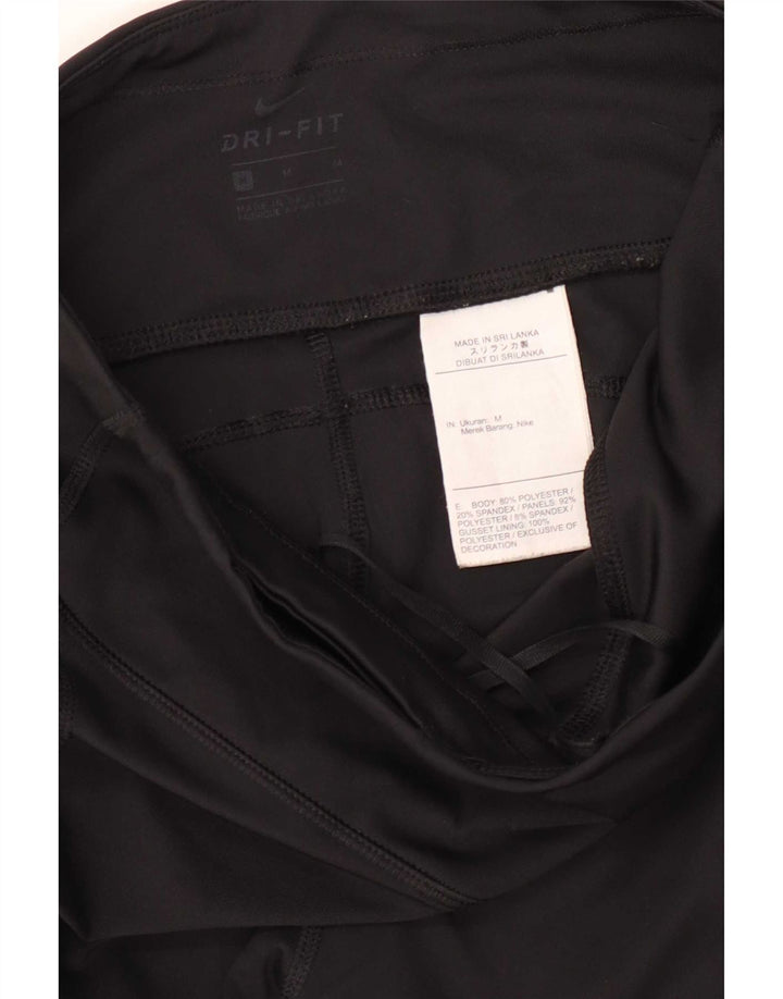 Nike Damen Dri Fit Leggings UK 12 Medium Schwarz Polyester