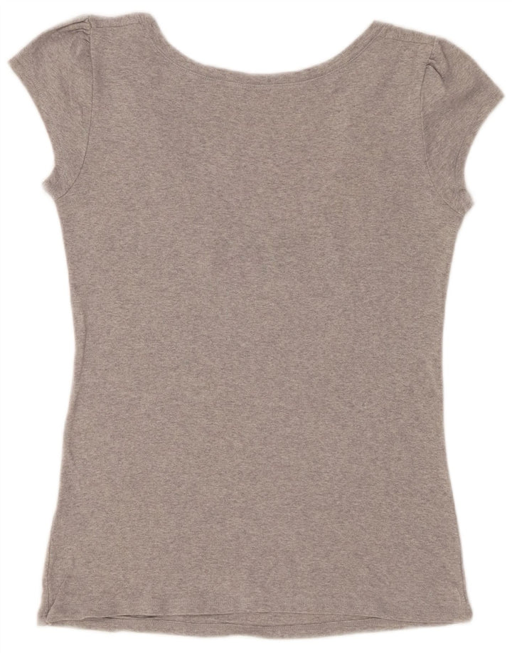 Benetton Damen T-Shirt Top UK 12 Mittelgrau