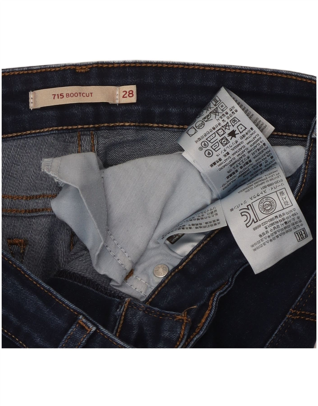 Levi's Damen 715 Bootcut Jeans W28 L27 Blaue Baumwolle