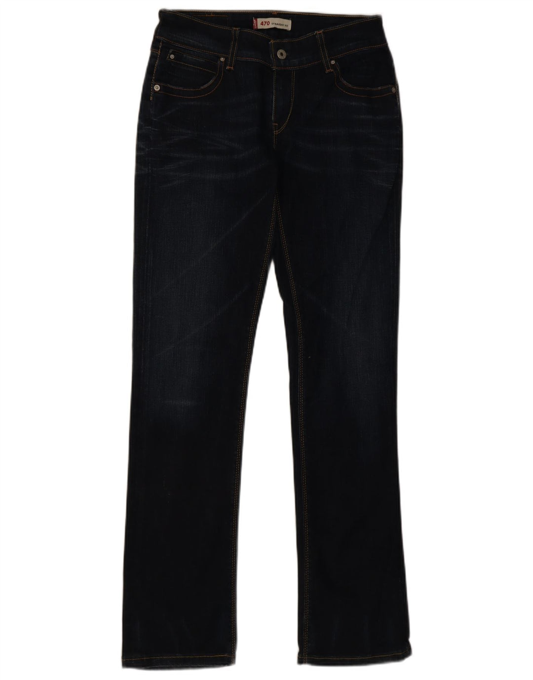 Levi's Damen 470 Straight Jeans W30 L33 Marineblau