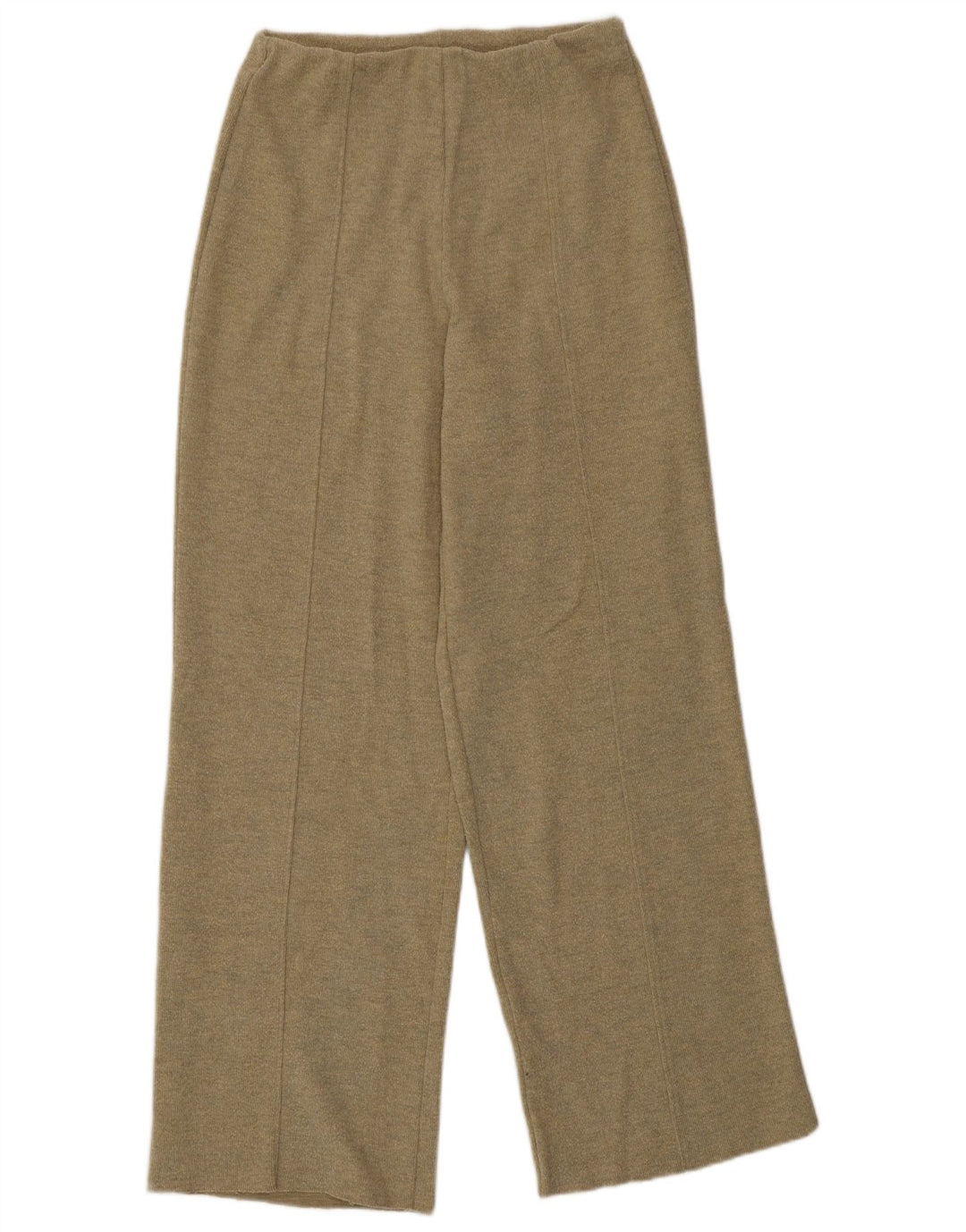 Zara Damen Strickhose mit weitem Bein, Größe S, W26, L30, Grün, Polyester