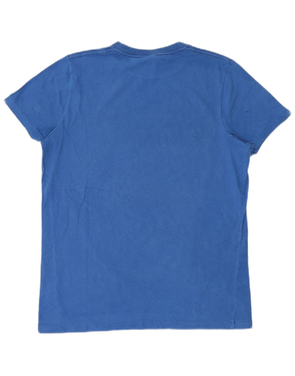 Hollister Herren-T-Shirt mit Grafik, groß, aus blauer Baumwolle