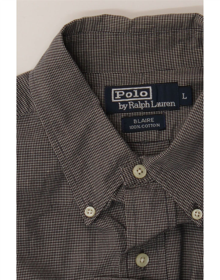 Polo Ralph Lauren Herren Blaire Hemd, große graue Gingham-Baumwolle