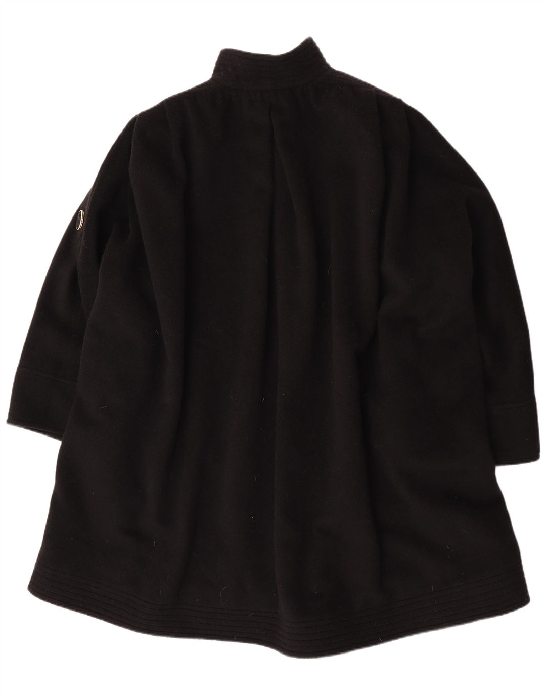 Vintage Damen Übergroßer Mantel UK 18 XL Schwarze Alpakawolle