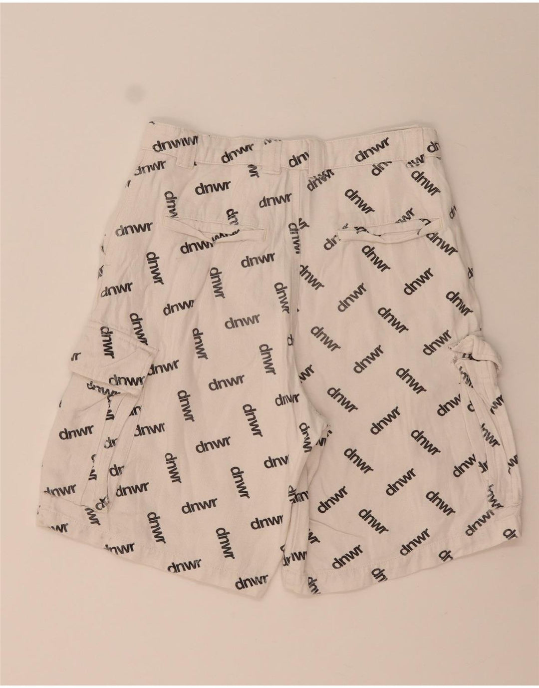 Zara Herren Graphic Cargo Shorts EU 38 Small W30 Weiß