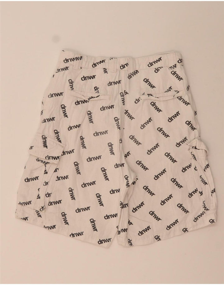 Zara Herren Graphic Cargo Shorts EU 38 Small W30 Weiß