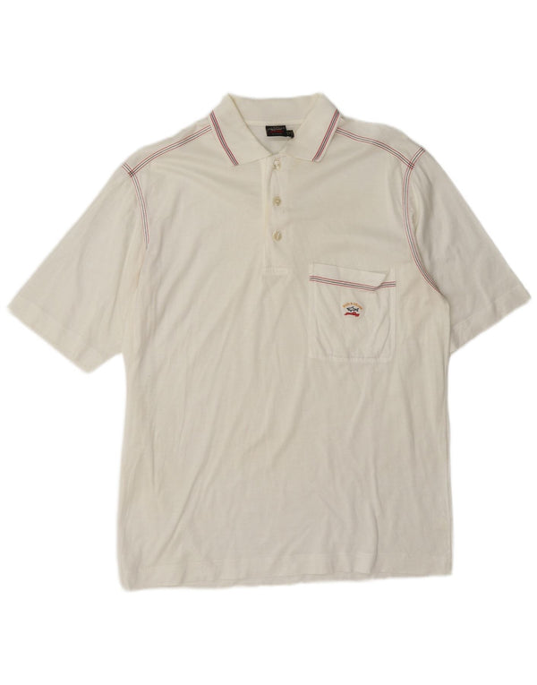 Paul & Shark Herren-Poloshirt aus mittelweißer Baumwolle