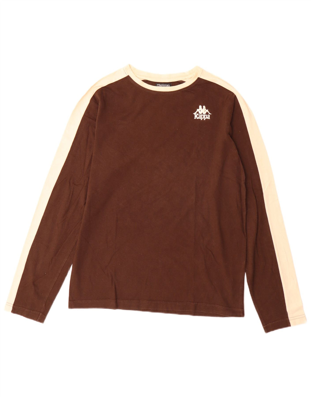Kappa Herren-Oberteil, langärmelig, mittelbraun, Colourblock-Baumwolle