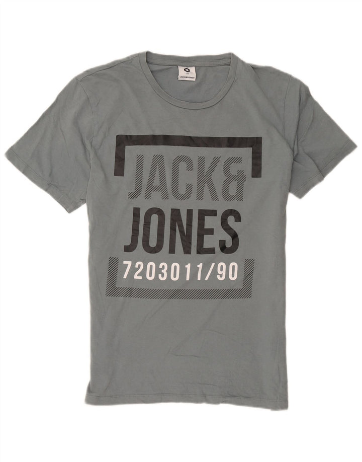 Jack & Jones Herren-T-Shirt mit Grafik, Größe L, Grau, Baumwolle