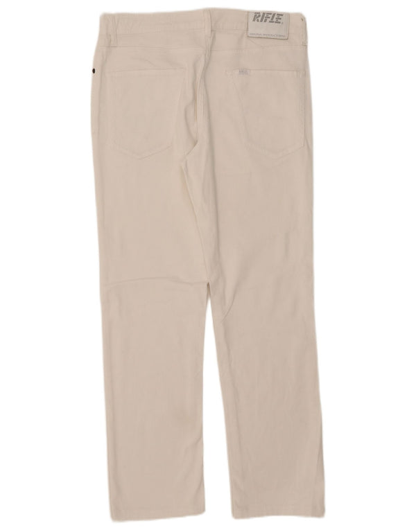 Rifle Damen Straight Jeans W34 L28 Weiße Baumwolle