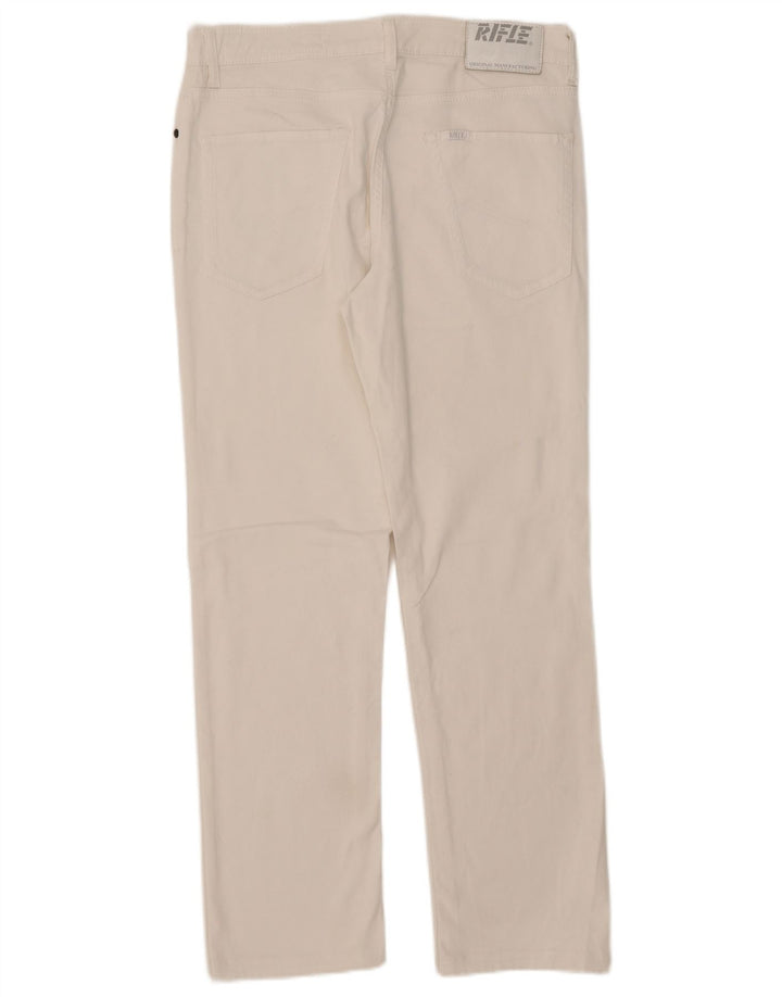 Rifle Damen Straight Jeans W34 L28 Weiße Baumwolle