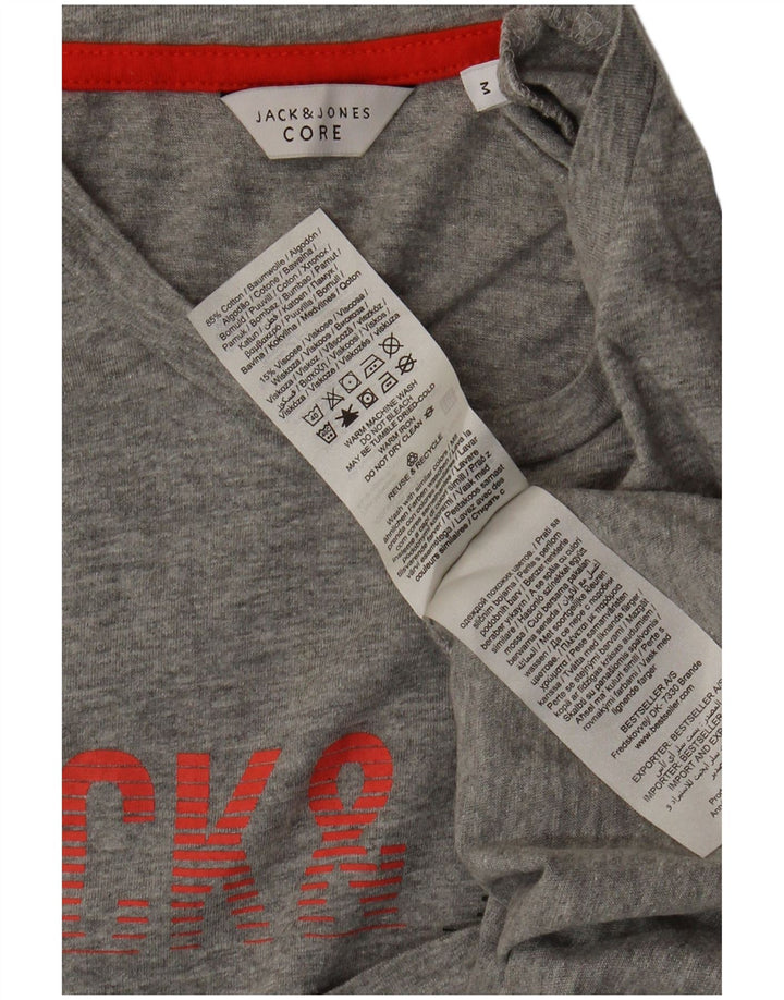 Jack & Jones Herren Core Graphic T-Shirt-Oberteil aus mittelgrauer Baumwolle
