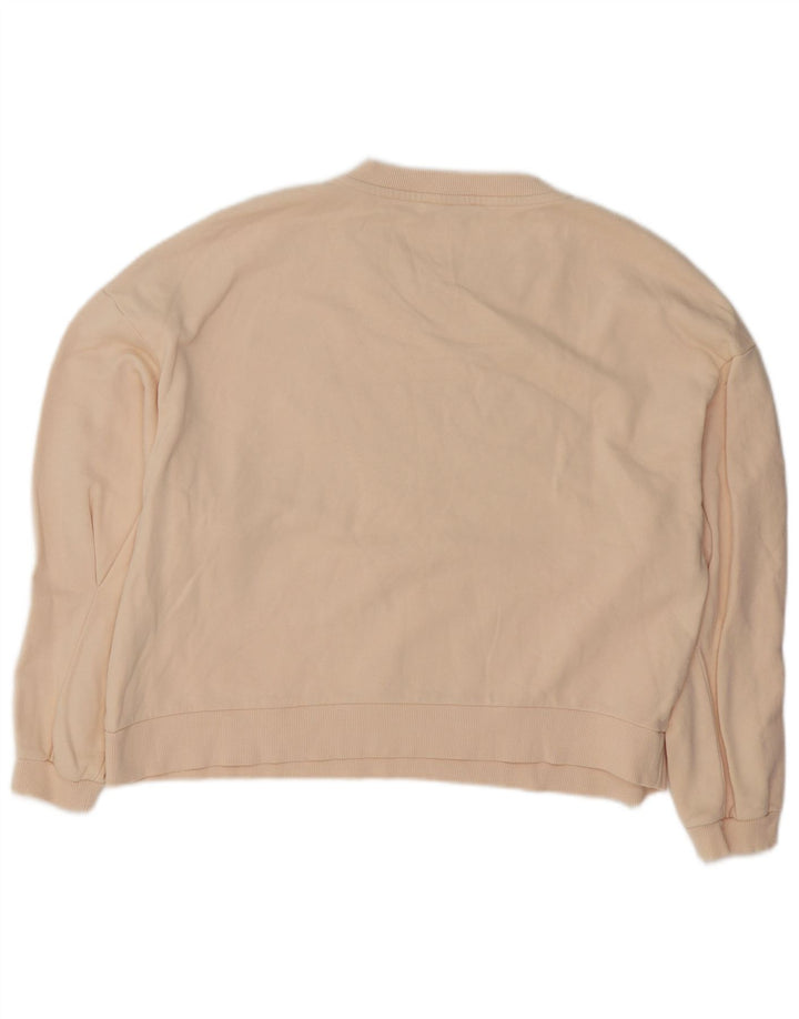 Patrizia Pepe Damen Grafik-Sweatshirt-Pullover UK 14 Large Beige Baumwolle