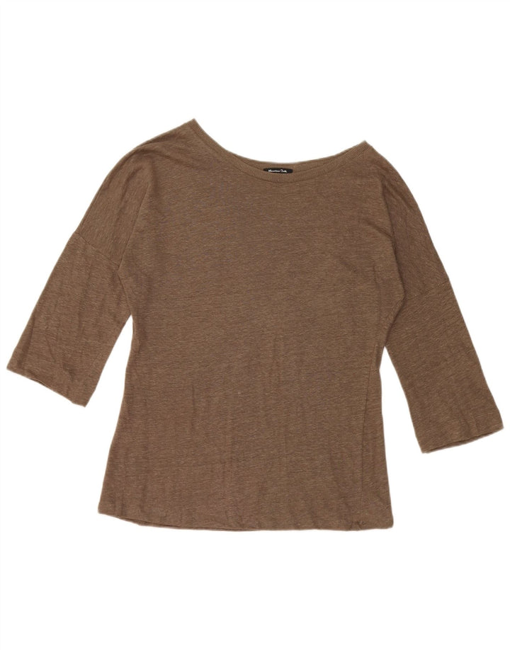 Massimo Dutti Damen Top 3/4 Ärmel UK 10 Small Khaki
