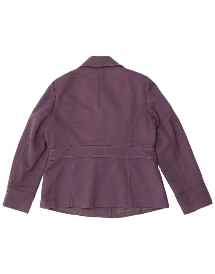 Marks & Spencer Damen-Blazerjacke mit 4 Knöpfen, UK 16, Größe L, Lila, Polyester