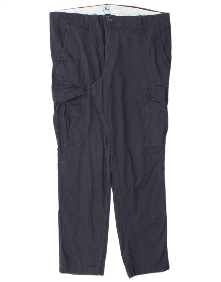 Jack & Jones Herren Slim Cargohose W38 L30 Marineblaue Baumwolle