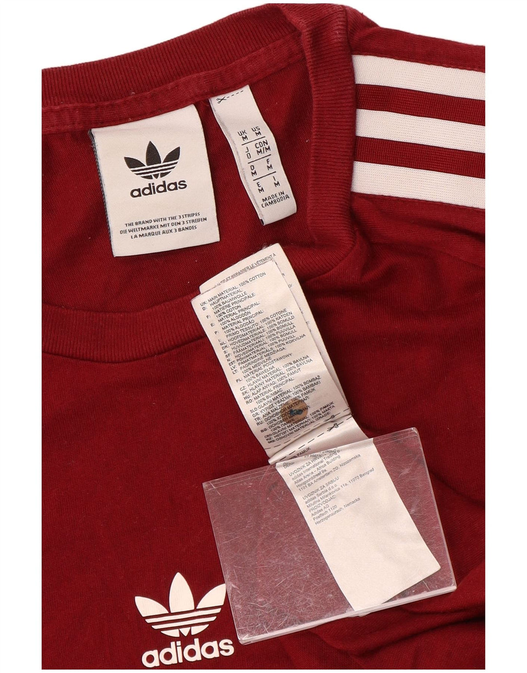 Adidas Herren Grafik-T-Shirt-Oberteil aus mittlerer burgunderroter Baumwolle