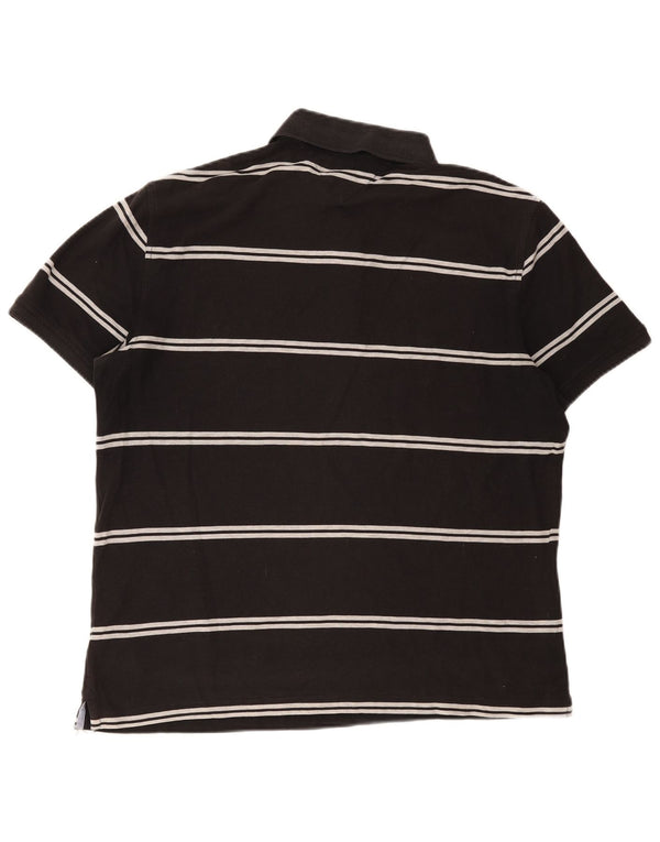 Tommy Hilfiger Herren-Poloshirt XL, schwarz gestreift, Baumwolle